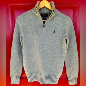 NWOT RALPH LAUREN boy’s sM (10-12) 💯cotton pullover Neutral gray